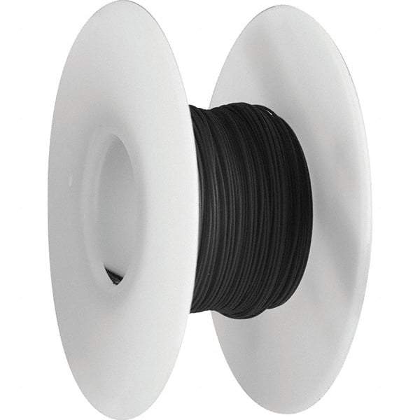 OK Industries - 24 AWG, 1 Strand, 30.4 m OAL, Copper Hook Up Wire - Black Kynar Jacket, 0.03" Diam - Apex Tool & Supply
