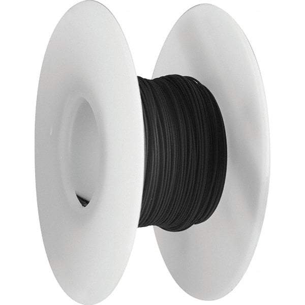 OK Industries - 26 AWG, 1 Strand, 30.4 m OAL, Copper Hook Up Wire - Black Kynar Jacket, 0.027" Diam - Apex Tool & Supply