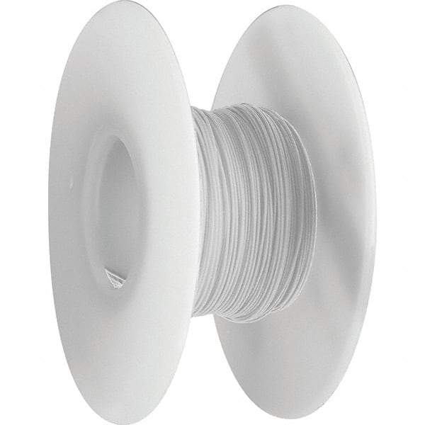 OK Industries - 26 AWG, 1 Strand, 30.4 m OAL, Copper Hook Up Wire - White Kynar Jacket, 0.027" Diam - Apex Tool & Supply