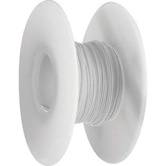 OK Industries - 26 AWG, 1 Strand, 30.4 m OAL, Copper Hook Up Wire - White Kynar Jacket, 0.027" Diam - Apex Tool & Supply