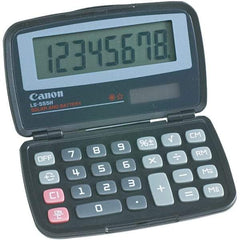 Canon - 8-Digit LCD 8 Function Handheld Calculator - 4-3/8 x 2-3/4 Display Size, Black, Solar & Battery Powered - Apex Tool & Supply