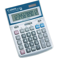 Canon - 12-Digit LCD 12 Function Handheld Calculator - 4-7/8 x 6-7/8 Display Size, White, Solar & Battery Powered - Apex Tool & Supply