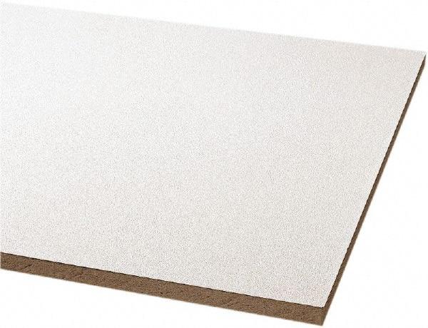 Armstrong World - 24" Long x 24" Wide, Wet-Formed Mineral Fiber Ceiling Tile - ASTM E1264 Specification, White - Apex Tool & Supply