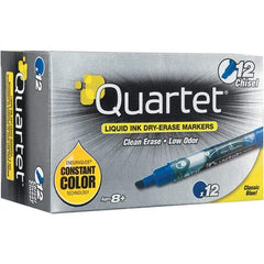 Quartet - Blue, Chisel Tip, Dozen EnduraGlide Dry Erase Markers - For Use with Dry Erase Marker Boards - Apex Tool & Supply