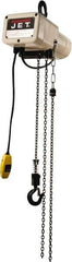 Jet - 1/8 Ton Capacity, 16 FPM Lift Speed, Electric Chain Hoist - 15' Max Lift, 15-1/4" Min Headroom - Apex Tool & Supply