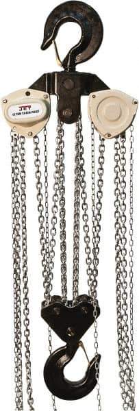 Jet - 33,000 Lb Lifting Capacity, 15' Lift Height, Hand Hoist - Made from Chain, 396' Overhaul to Lift 1' - Apex Tool & Supply