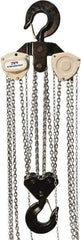 Jet - 4,400 Lb Lifting Capacity, 20' Lift Height, Hand Hoist - Made from Chain, 396' Overhaul to Lift 1' - Apex Tool & Supply
