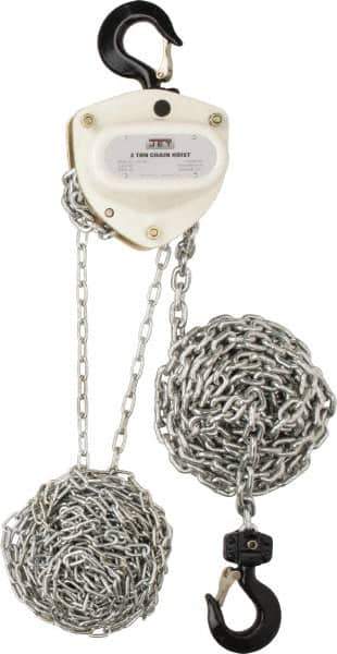 Jet - 4,400 Lb Lifting Capacity, 20' Lift Height, Hand Hoist - Made from Chain, 70' Overhaul to Lift 1' - Apex Tool & Supply