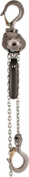 Jet - 550 Lb Lifting Capacity, 5' Lift Height, Lever Hoist - Made from Chain - Apex Tool & Supply