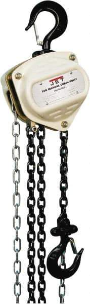 Jet - 4,400 Lb Lifting Capacity, 20' Lift Height, Hand Hoist - Made from Chain, 71' Overhaul to Lift 1' - Apex Tool & Supply