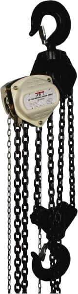 Jet - 22,000 Lb Lifting Capacity, 30' Lift Height, Hand Hoist - Made from Chain, 357' Overhaul to Lift 1' - Apex Tool & Supply