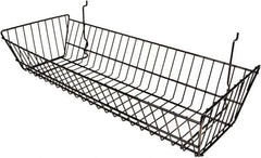 ECONOCO - 10" Deep, Rectangular Steel Peg Board/Slatwall Basket - 24" Wide x 5" High - Apex Tool & Supply