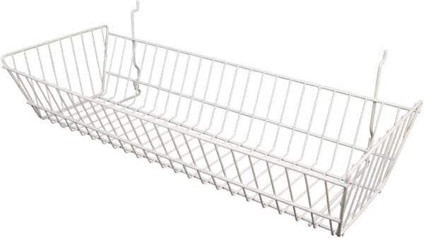 ECONOCO - 10" Deep, Rectangular Steel Peg Board/Slatwall Basket - 24" Wide x 5" High - Apex Tool & Supply