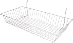 ECONOCO - 12" Deep, Rectangular Steel Peg Board/Slatwall Basket - 24" Wide x 4" High - Apex Tool & Supply