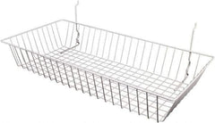 ECONOCO - 12" Deep, Rectangular Steel Peg Board/Slatwall Basket - 24" Wide x 4" High - Apex Tool & Supply