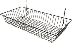 ECONOCO - 12" Deep, Rectangular Steel Peg Board/Slatwall Basket - 24" Wide x 4" High - Apex Tool & Supply