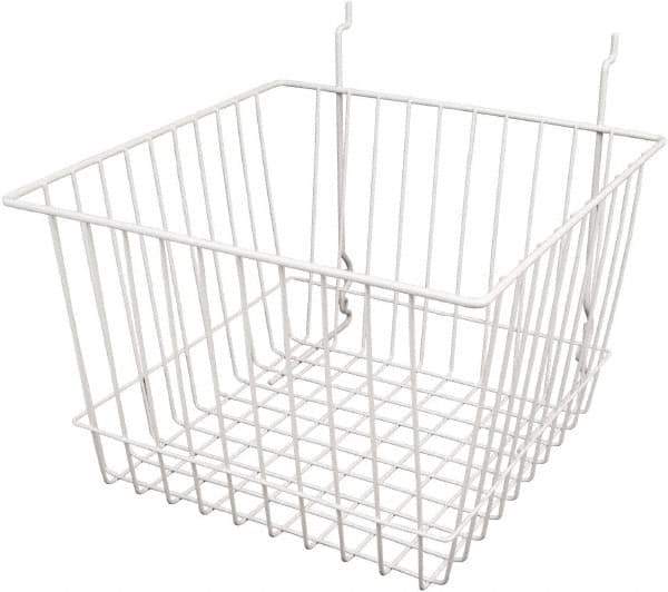 ECONOCO - 12" Deep, Square Steel Peg Board/Slatwall Basket - 12" Wide x 8" High - Apex Tool & Supply