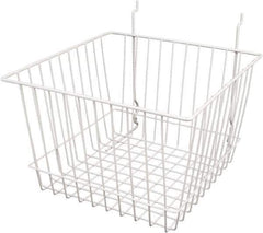 ECONOCO - 12" Deep, Square Steel Peg Board/Slatwall Basket - 12" Wide x 8" High - Apex Tool & Supply
