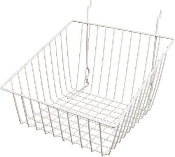ECONOCO - 12" Deep, Square Steel Peg Board/Slatwall Basket - 12" Wide x 8" High - Apex Tool & Supply