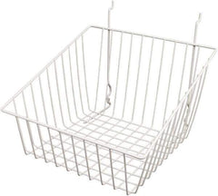 ECONOCO - 12" Deep, Square Steel Peg Board/Slatwall Basket - 12" Wide x 8" High - Apex Tool & Supply