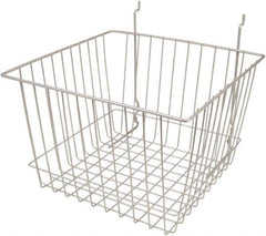 ECONOCO - 12" Deep, Square Steel Peg Board/Slatwall Basket - 12" Wide x 8" High - Apex Tool & Supply