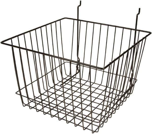 ECONOCO - 12" Deep, Square Steel Peg Board/Slatwall Basket - 12" Wide x 8" High - Apex Tool & Supply