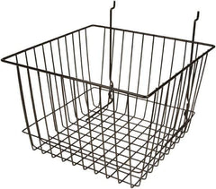 ECONOCO - 12" Deep, Square Steel Peg Board/Slatwall Basket - 12" Wide x 8" High - Apex Tool & Supply
