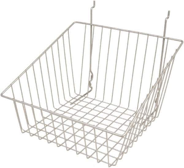 ECONOCO - 12" Deep, Square Steel Peg Board/Slatwall Basket - 12" Wide x 8" High - Apex Tool & Supply