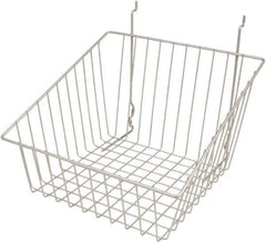 ECONOCO - 12" Deep, Square Steel Peg Board/Slatwall Basket - 12" Wide x 8" High - Apex Tool & Supply