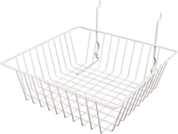 ECONOCO - 12" Deep, Square Steel Peg Board/Slatwall Basket - 12" Wide x 4" High - Apex Tool & Supply