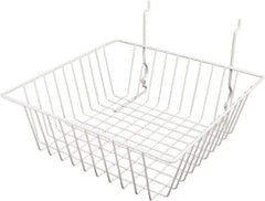 ECONOCO - 12" Deep, Square Steel Peg Board/Slatwall Basket - 12" Wide x 4" High - Apex Tool & Supply