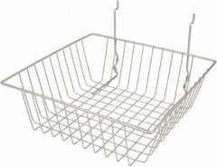 ECONOCO - 12" Deep, Square Steel Peg Board/Slatwall Basket - 12" Wide x 4" High - Apex Tool & Supply