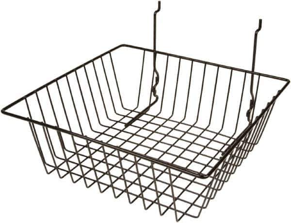 ECONOCO - 12" Deep, Square Steel Peg Board/Slatwall Basket - 12" Wide x 4" High - Apex Tool & Supply