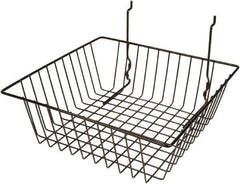 ECONOCO - 12" Deep, Square Steel Peg Board/Slatwall Basket - 12" Wide x 4" High - Apex Tool & Supply