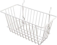 ECONOCO - 6" Deep, Rectangular Steel Peg Board/Slatwall Basket - 12" Wide x 6" High - Apex Tool & Supply