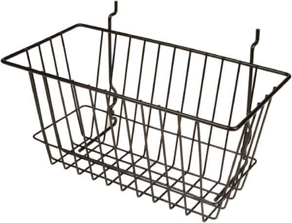 ECONOCO - 6" Deep, Rectangular Steel Peg Board/Slatwall Basket - 12" Wide x 6" High - Apex Tool & Supply