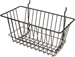 ECONOCO - 6" Deep, Rectangular Steel Peg Board/Slatwall Basket - 12" Wide x 6" High - Apex Tool & Supply