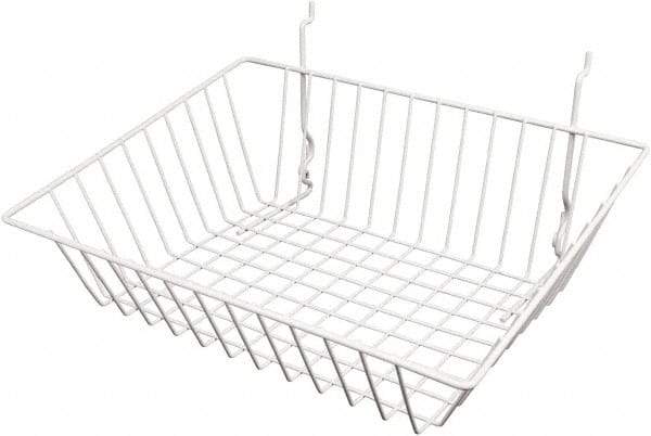 ECONOCO - 12" Deep, Rectangular Steel Peg Board/Slatwall Basket - 15" Wide x 5" High - Apex Tool & Supply