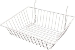 ECONOCO - 12" Deep, Rectangular Steel Peg Board/Slatwall Basket - 15" Wide x 5" High - Apex Tool & Supply