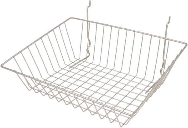 ECONOCO - 12" Deep, Rectangular Steel Peg Board/Slatwall Basket - 15" Wide x 5" High - Apex Tool & Supply