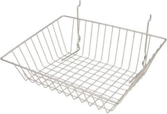ECONOCO - 12" Deep, Rectangular Steel Peg Board/Slatwall Basket - 15" Wide x 5" High - Apex Tool & Supply