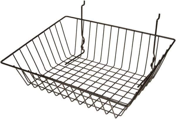 ECONOCO - 12" Deep, Rectangular Steel Peg Board/Slatwall Basket - 15" Wide x 5" High - Apex Tool & Supply