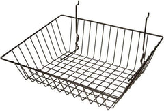 ECONOCO - 12" Deep, Rectangular Steel Peg Board/Slatwall Basket - 15" Wide x 5" High - Apex Tool & Supply