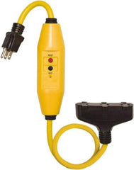 Tower - 3 Outlet, 125 Volt, 15 Amp Rating, 4 to 6mA Max Surge, Plug In, Automatic, Commercial, Industrial GFCI - 2 Ft. Long Cord, 5-15P and (3)R NEMA Configuration, Polycarbonate Housing - Apex Tool & Supply