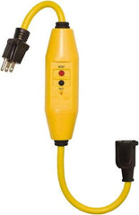 Tower - 1 Outlet, 125 Volt, 15 Amp Rating, 4 to 6mA Max Surge, Plug In, Automatic, Commercial, Industrial GFCI - 1-1/2 Ft. Long Cord, 5-15P and R NEMA Configuration, Polycarbonate Housing - Apex Tool & Supply