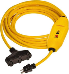 Tower - 3 Outlet, 125 Volt, 15 Amp Rating, 4 to 6mA Max Surge, Plug In, Automatic, Commercial, Industrial GFCI - 100 Ft. Long Cord, 5-15P and (3)R NEMA Configuration, Polycarbonate Housing - Apex Tool & Supply