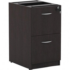 ALERA - 15" Wide x 28-1/2" High x 20-1/2" Deep, 2 Drawer Pedestal - Woodgrain Laminate, Espresso - Apex Tool & Supply