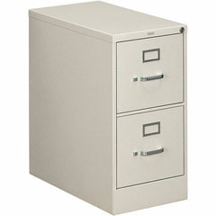 Hon - 15" Wide x 29" High x 26-1/2" Deep, 2 Drawer Vertical File - Steel, Light Gray - Apex Tool & Supply