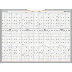 AT-A-GLANCE - 1 Sheet, 24 x 18", Erasable Wall Calendar - Gray, White & Orange - Apex Tool & Supply