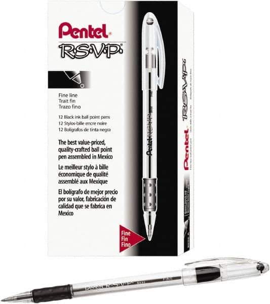 Pentel - Conical Ball Point Pen - Black - Apex Tool & Supply